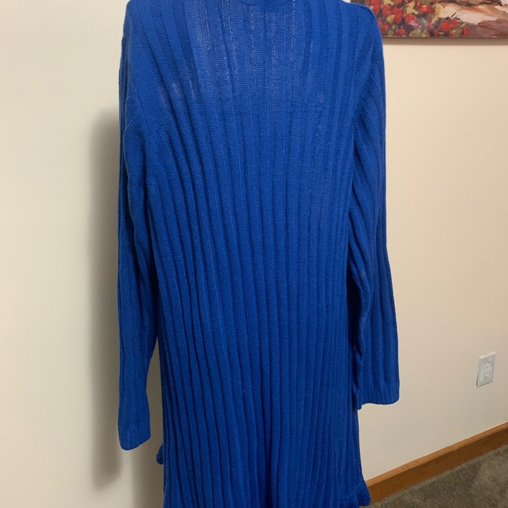 Essentials Royal Blue Ruffled Cardigan - Picture 4 of 5